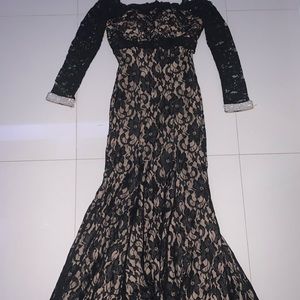 black and cream elegant gown